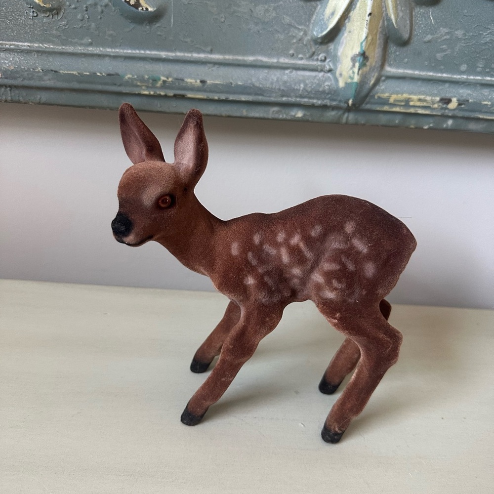 Heissner germany flocked deer vintage rare